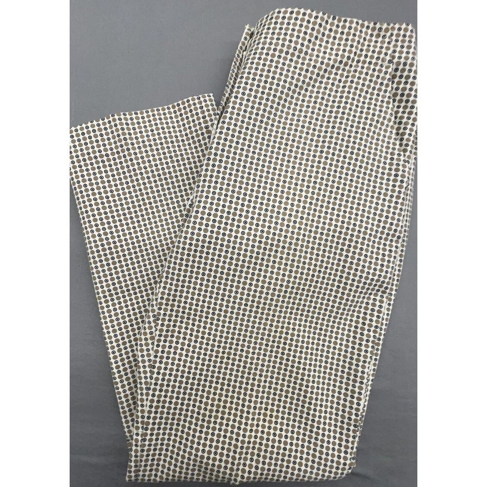 Talbots Pants 6 Beige Polka Dots Mid-Rise Stretch Pockets Career Casual Trousers